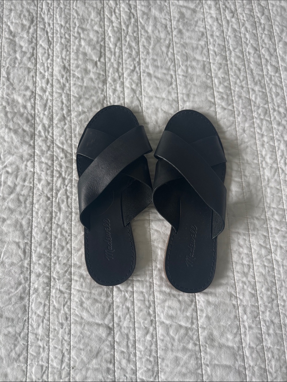 Madewell Black Crisscross Slide Sandals - Women